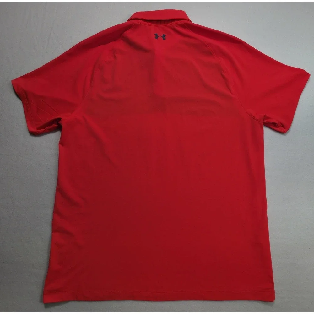 Under‎ Armour Polo Shirt Mens XL Unique Mesh Chest Neon Golf Short Sleeve